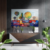 Patchwork Nature Brushed Aluminium Dibond Wall Art.